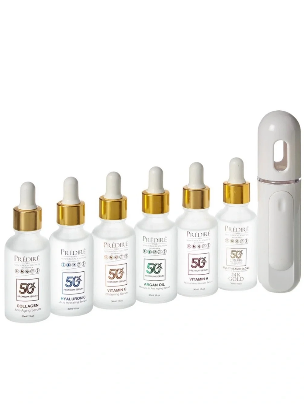 5CX Multi-Serum Set — White and Gold Accent